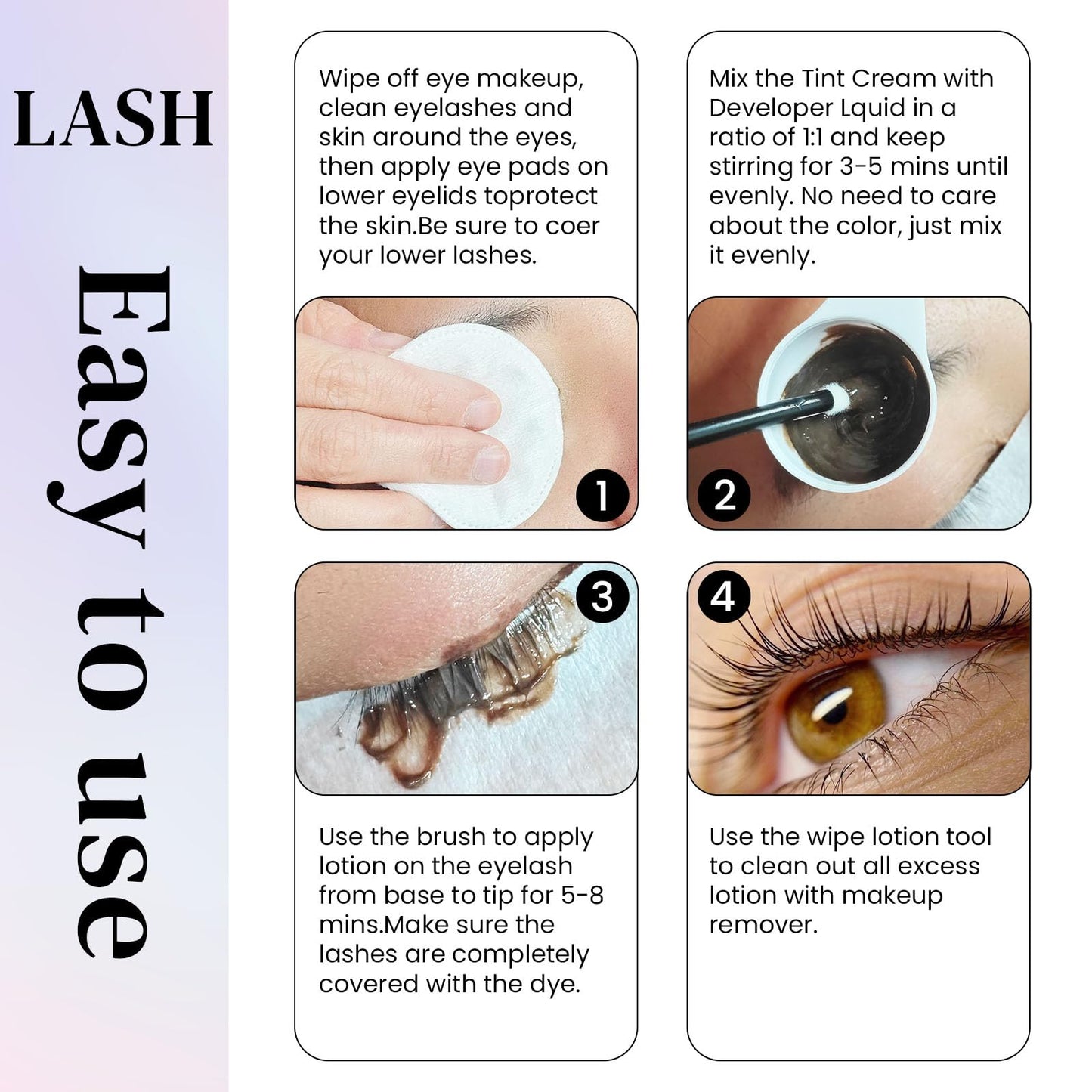 15ml Lash Tint Kit Black, Libeauty Eyelash Dye, Brow Tint Kit, Large Capacity Eyelash Tint, Natural Standard Effect, With a Full Set of Tools for Home and Salon Use