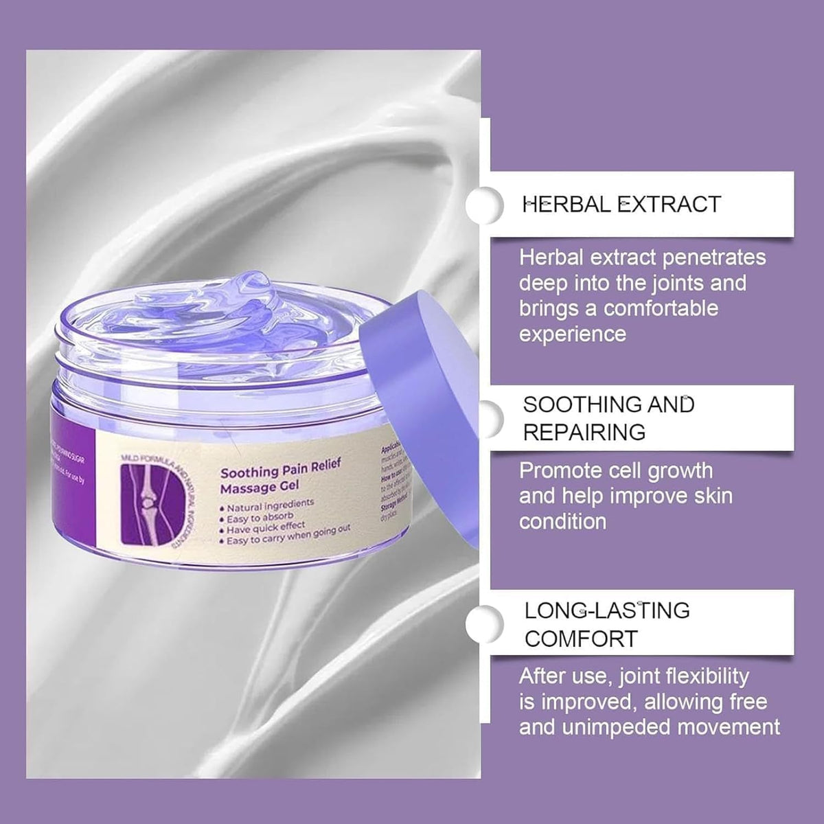 YXtecd Kresin Joint Pain Gel, 100g Massage Purple Gel for Joint Activities Throughout The Body, Soothes Knees, Lumbar, Neck, Hands, and Feet