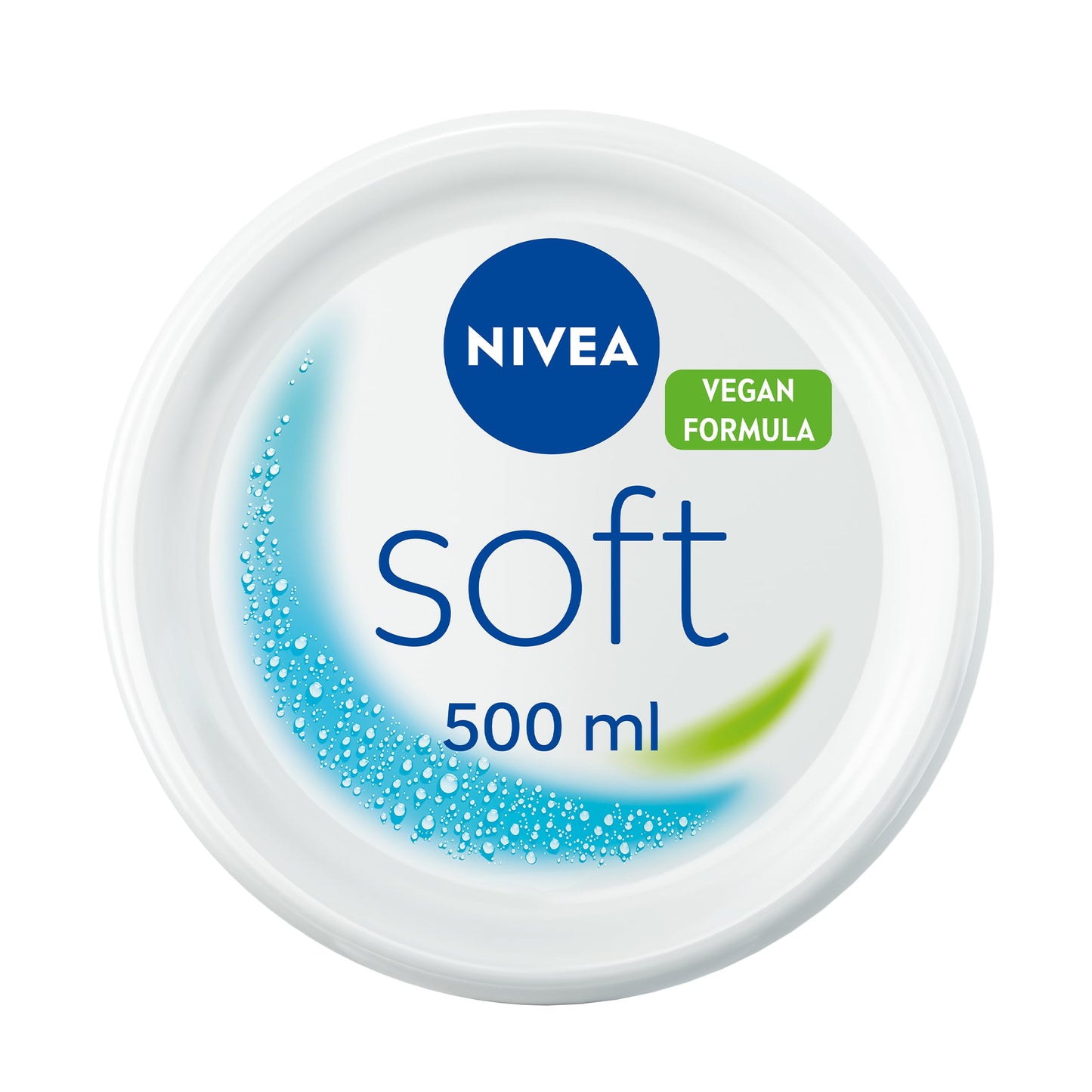 NIVEA Soft Moisturising Cream (500ml), 48H Face Moisturiser for Face, Body and Hands with Vitamin E and Jojoba Oil, Hand Lotion Moisturises Deeply, Vegan Formula Day Cream