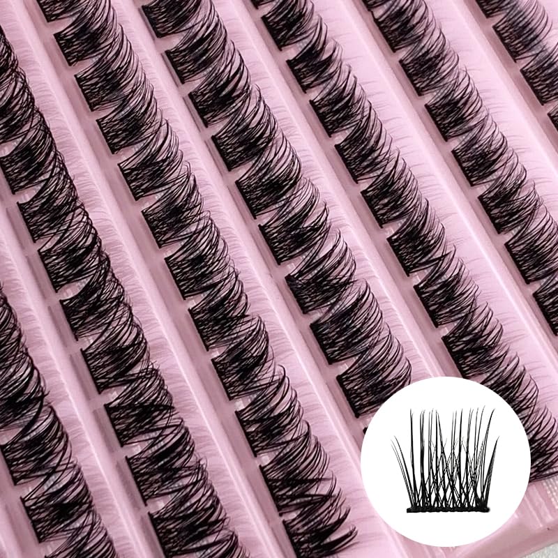 SIISTAS Lash Clusters, 120Pcs DIY Individual Eyelash Extenisons Natural Look D Curl Cluster eyelashes 8-16MM Reusable Individuals DIY at Home (#06)