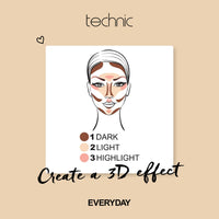 Technic Contour Stix Cream Contour Set - Pack Of 3 Contouring, Concealing and Highlighting Crayons - Easy to Use, Ultra Creamy Formula That Goes on Smoothly To Shape, Define and Sculpt Your Features