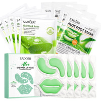 ISBEAUSOLS Aloe Vera Face Mask Set - 14PCS Aloe Skin Care Sets & Kits - Eye Mask, Lip Mask, Foot Mask, Face Mask - Eye Masks Skincare - Lip Care Set - Spa Sets for Women Gifts - Foot Care Kit for Teenage Girls