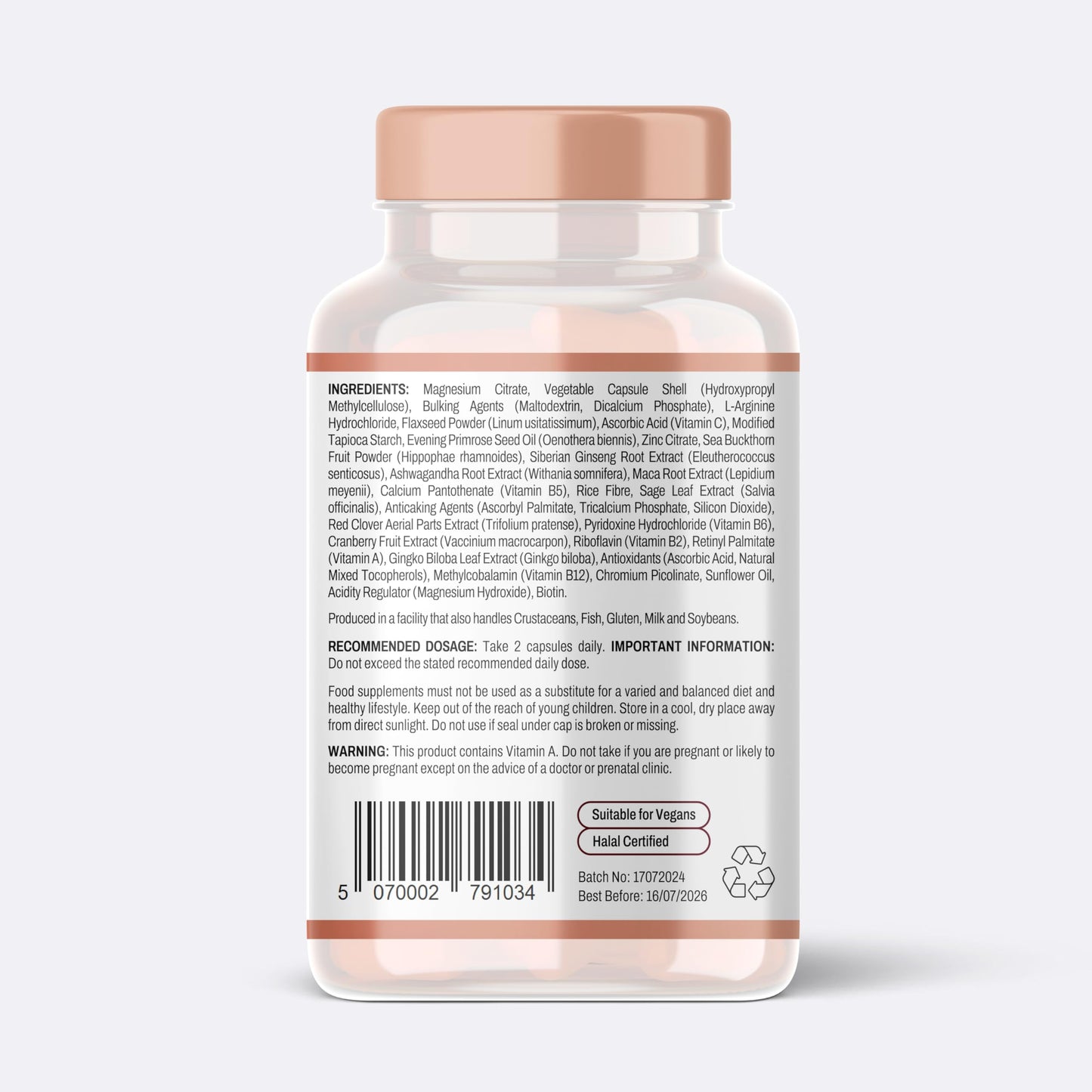 Totality Supplement | 1 Month Supply of 60 Capsules | Totality Menopause Supplement | Support During Perimenopause and Menopause | Multi-Nutrient Support with Evening Primrose & Red Clover | Vegan