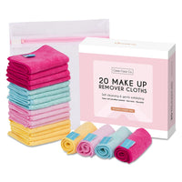Green Face Co. Green Face Co 20 Microfibre Makeup Remover Wipes with Laundry Bag | Pack of 20cm x 20cm Reusable Soft Facial Cloths for Beauty Routine | Perfect Make Up Removing Towel or Cleansing Cloth