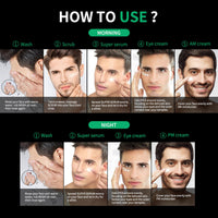 ISBEAUSOLS 6PCS Mens Skincare Set & Kits: Face Wash, Face Scrub for Men, SPF 20 Face Moisturiser Men, Night Cream, Face Serum, Eye Cream - Smoothes & Hydrates & Controls Oil - Perfect Mens Gift Set