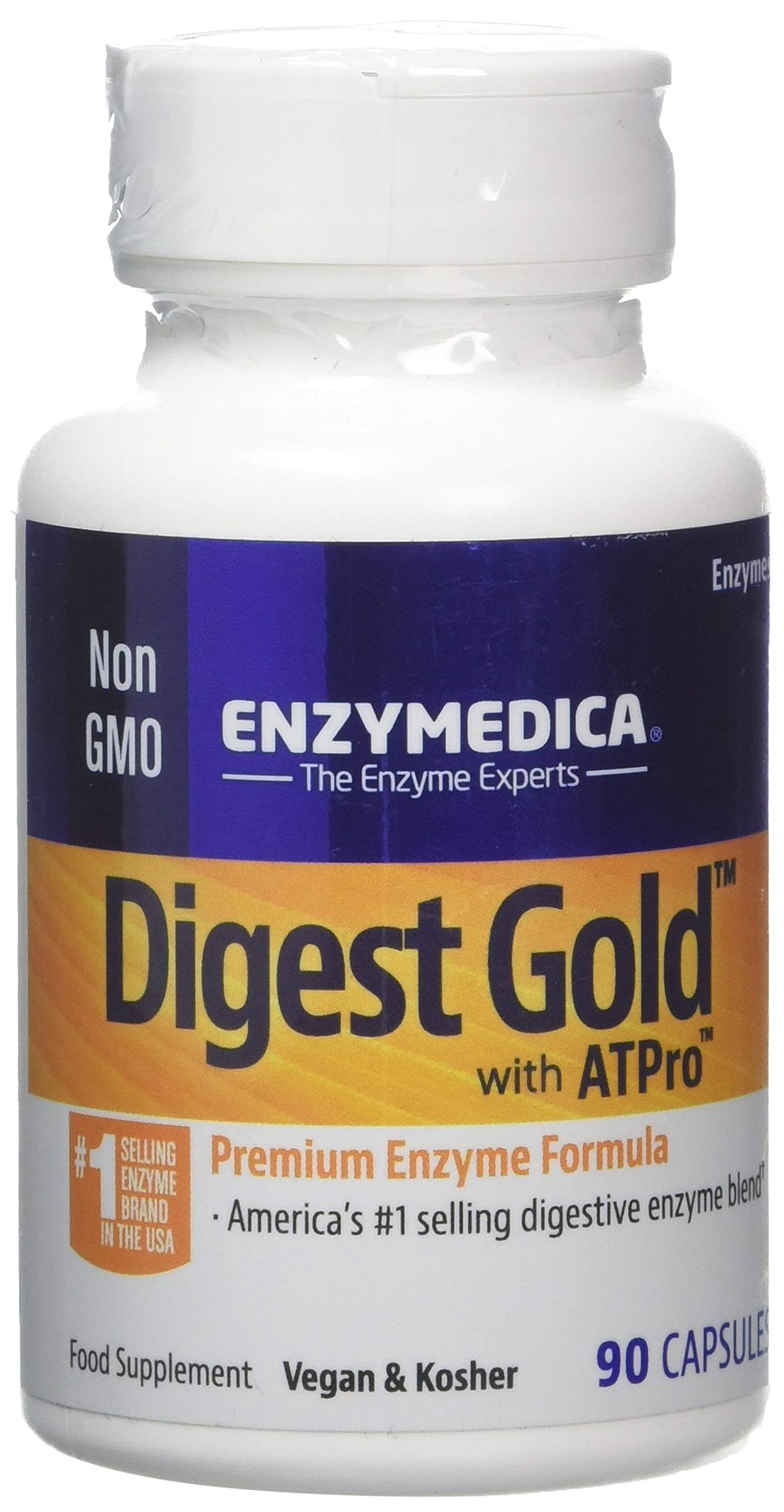 Enzymedica ENZYMEDICA - Digest Gold (90 Capsules) | Digestive Enzyme Supplement | Digestive Enzyme Blend with ATPro for Maximum Support, Nutrient Supplement, Gut Health Supplement, Vegan, Dairy Free