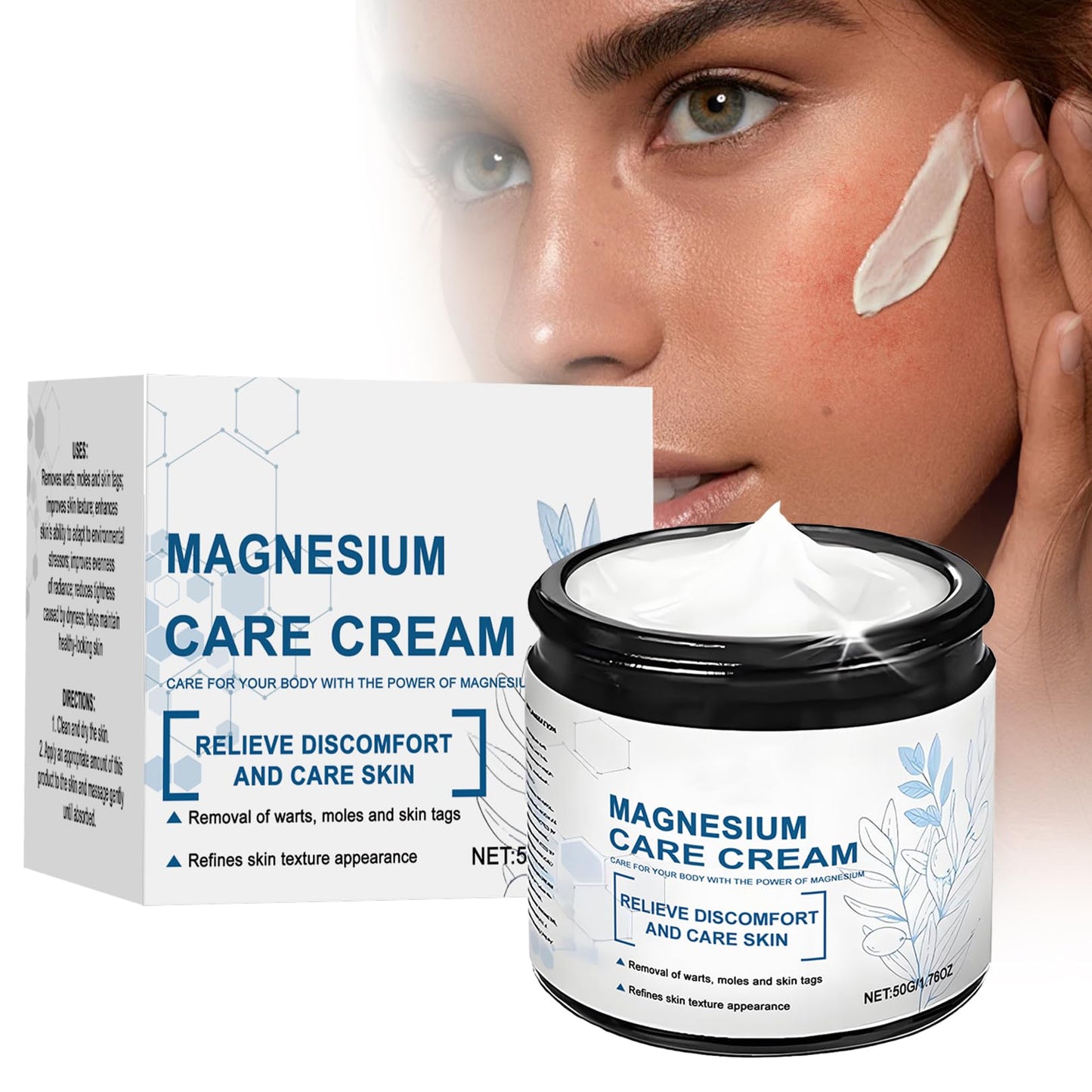 Magnesium Cream, Skin Treatment Cream, Gentle Repair Care, Effective joint Relief Pa-in for Whole Body, Highly Concentrated Magnesium for All Skin Types