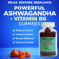 Aclla Nutrition Aclla Ashwagandha Gummies 3000mg with B6 – Vegan Apple Flavor – Stress, Sleep, Anxiety & Mood Support – Adaptogen Energy Booster – 60 Gummies (1 Month Supply)