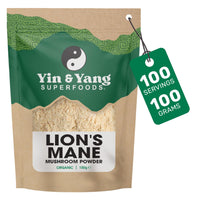 Yin & Yang Superfoods Organic Lion's Mane Powder 100g | Full-Spectrum Extract | Focus