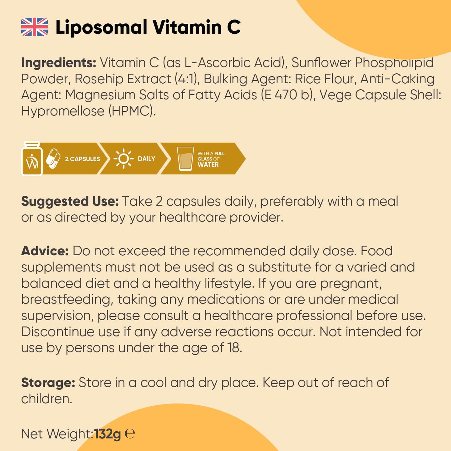 WeightWorld Liposomal Vitamin C Capsules 1000mg - 180 Vegan Capsules (3 Months Supply) - L-Ascorbic Acid with Rosehip & Sunflower Phospholipid - Non-GMO & Gluten-Free - Liposomal VIT C Supplement for Men & Women