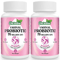 Cheroline Vaginal Probiotics for Women, 70 Billion CFU, 7 Strains with Prebiotic Blend, 13-in-1 Probiotic for PH Balance, Vaginal, Urinary & Immune Health, 60 Vegan Capsules (60 Count (Pack of 2))