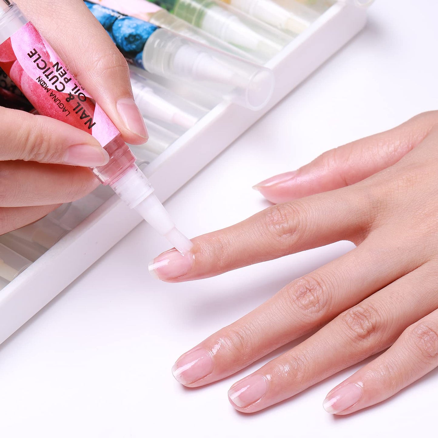 Lagunamoon 10 Pack Cuticle Oil Pens for Nail Care, 5ml Nail Oil Pens with Natural Ingredients to Moisturize and Nourish Dry Nails and Cuticles, Cuticle Oil to Prevent Nail Cracking and Hangnails