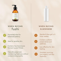 Fushi Organic Aloe Vera Gel for Face with Fermented Aloe & Frankincense - 150ml Cooling & Soothing Natural Skincare - Hydrating Face Moisturiser with Deep Sea Minerals for Acne, Burns & Redness