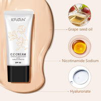 EONFAVE CC Cream - CC Cream Foundation - CC Cream Lightweight Skin Perfector Tinted Moisturiser - Full Coverage Invisible Pores Face Concealer Makeup CC Cream Light with SPF 50