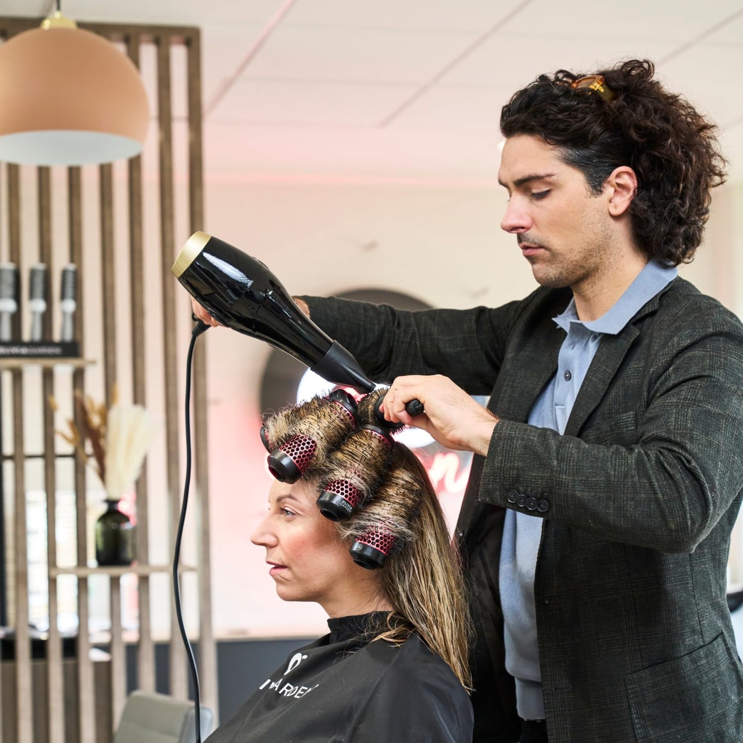 Olivia Garden Multibrush Curlers Kit - Size 45-4 Barrels of the Same Size & 1 Handle - Leave-In Barrels perfect for Curls and Volume