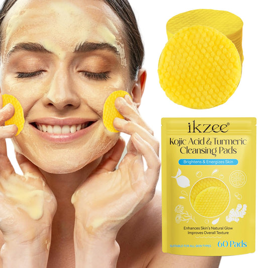 Generic Kojic Acid & Turmeric Cleansing Pads,Kojic Acid Pads Turmeric Cleansing Pads,Essentials Turmeric Kojic Acid Pads for Face, Gentle Cleanser for All Skin Types, 60PCS