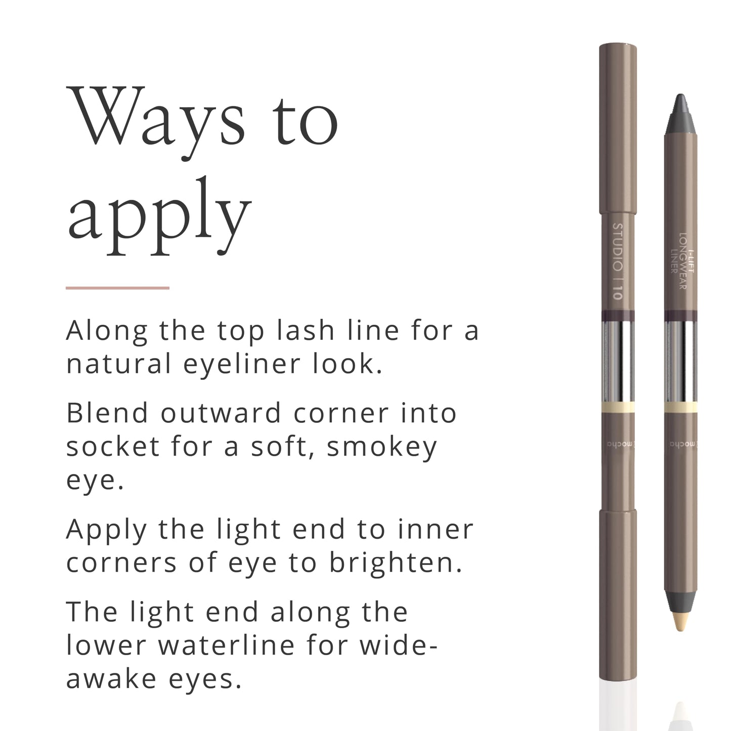 Studio 10 l-Lift Longwear Eyeliner - High Pigment, Smudge Proof Eyeliner Pencil - 3-in-1 Liner, Brightener & Shadow Eye Pencil - Best Eyeliner for Older Skin (Shade - Pewter)