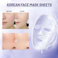 Sheet Mask, Niacinamide & Hyaluronic Acid Face Mask Set, Hydrating Face Mask, Evens Skin Tone Face Masks Skincare，Face Masks Beauty For Dehydrated, Dull and Tired Skin, 5PC
