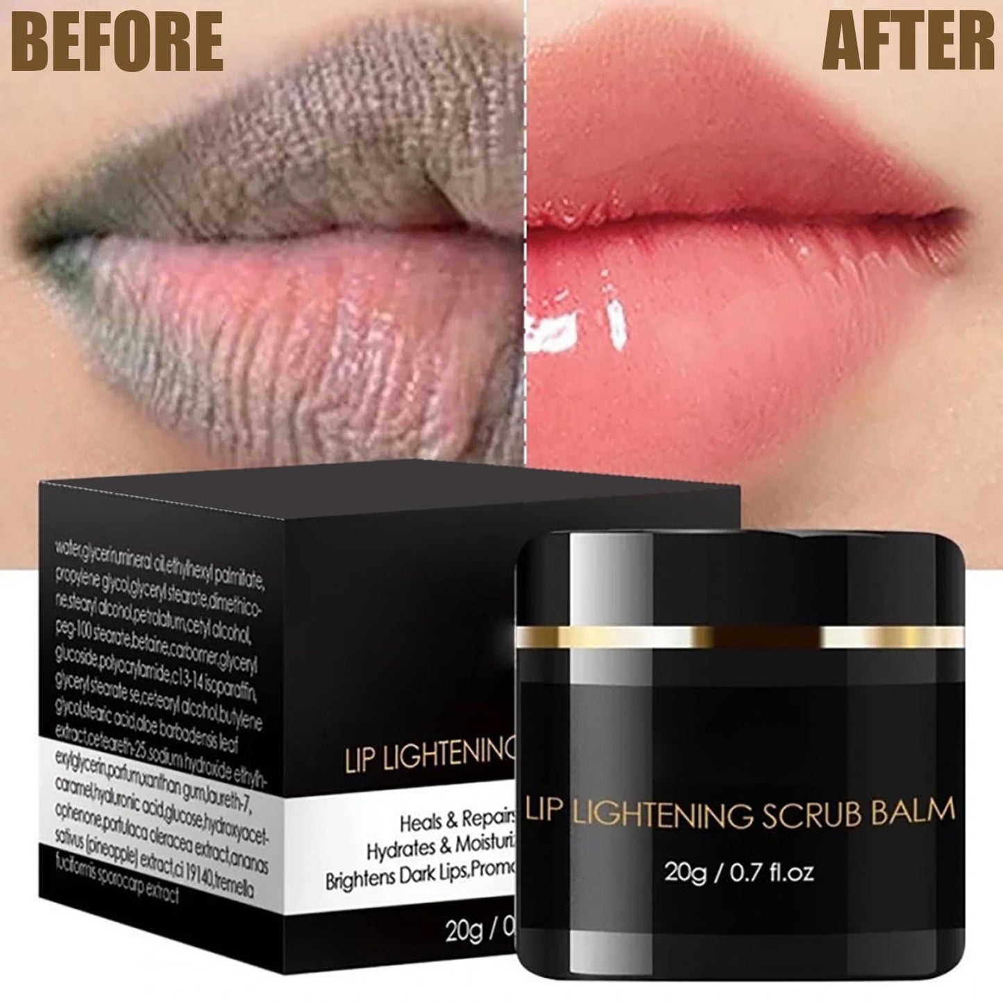 Maggikey Moisturizing Lip Exfoliator and Lightening Scrub - Removes Dead Skin, Brightens Dark Lips, and Hydrates Chapped and Cracked Lips