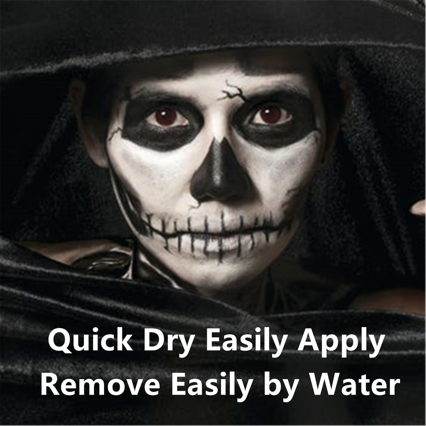 Go Ho Water Based Black Face Paint Stick Washable (1.06 Oz),Non-toxic Cream Body Paint,Full-coverage Black Face Paint Makeup Stick for Theater Halloween SFX Cosplay