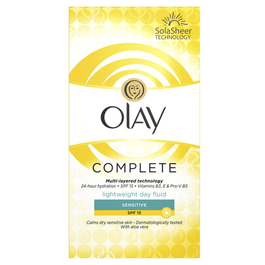 Olay Complete Lightweight Three in One SPF15 Sensitive Moisturiser Day Fluid, 100 ml