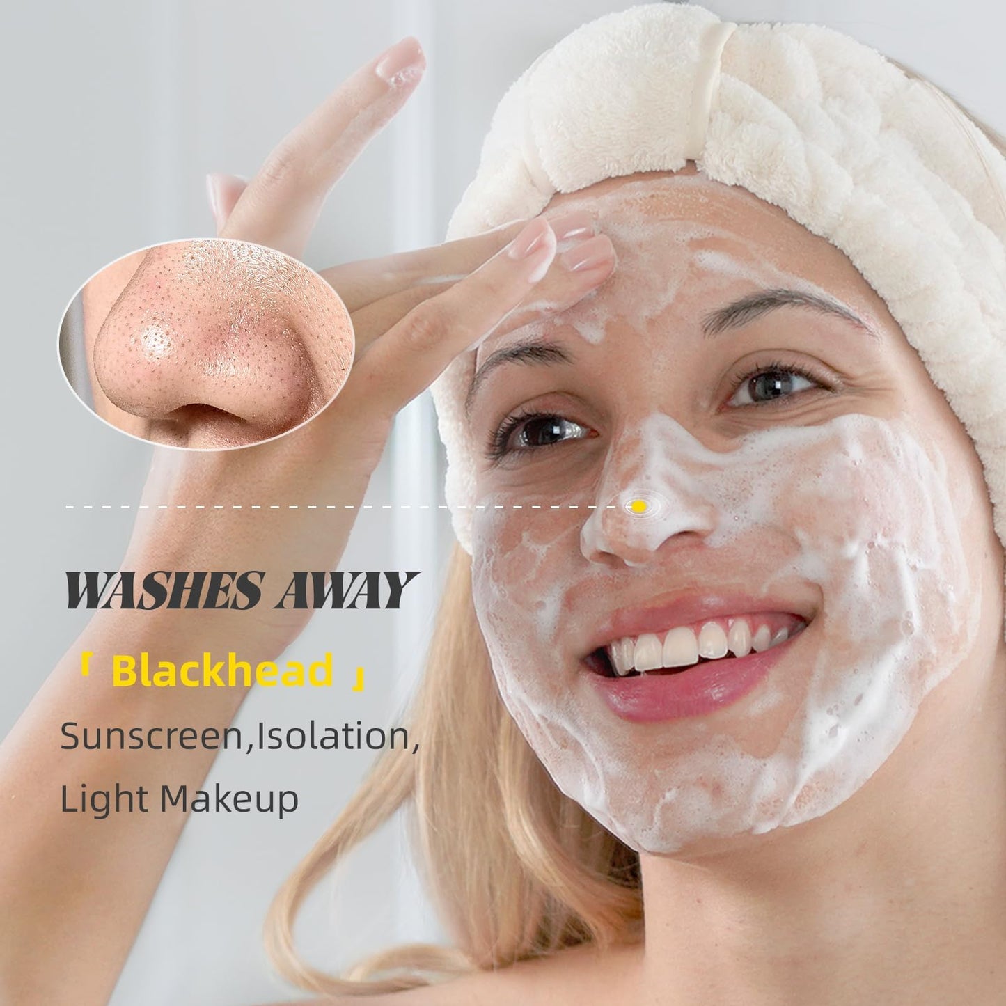 VGO Face Cleanser, Face Wash of Double Care and Effects, Cleansing Mud Mask & Amino Acid Cleansing Double Tube in 1 Facial Cleanser for All Skin Types 100g