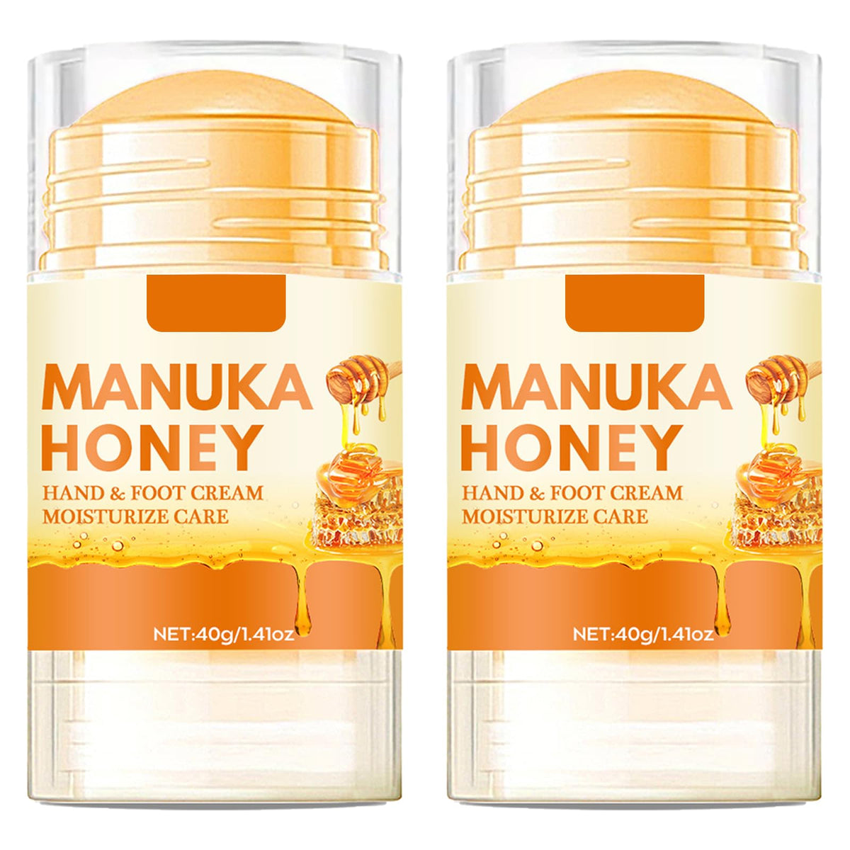 HERBINSOLS Honey Foot Cream - 2pcs Foot Cream For Very Dry Feet - Heel Cream For Deep Cracked Skin - Deep Hydration Foot Moisturiser - Intensive Moisturizing Daily Hands & Feet Skin Care Stick