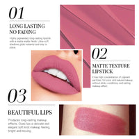 LYNTYAOU Nude Pink Matte Lipstick, Bright Pink Lip Stick for Women, Hot Color Smooth Full-Coverage Moisturizing Lipsticks, Waterproof Non-sticky Lips Tinted, Long Lasting Lip Balm Gift for Girls & Lady