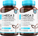 Omega 3 2000mg with 660mg EPA & 440mg DHA per Serving (2 Packs of 240) - 480 Softgel Capsules of Sustainably Sourced Pure Omega 3 Fish Oil - Made in The UK by Nutravita