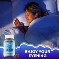 Vitgem Sleep Gummies - 60 Extra Strong Natural Sleep Aid for Adults with Ashwagandha and Magnesium – Sugar Free Blueberry Flavored Vegan Gummies for Relaxation, Restful Sleep and Sound Asleep