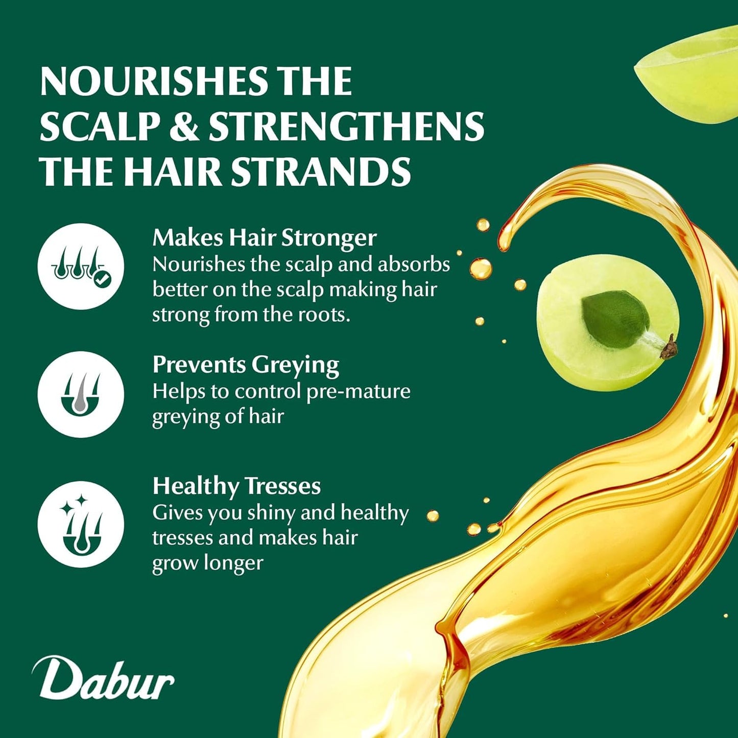 Dabur Amla Hair Oil - 100ml | For Strong, Long & Thick Hair | Nourishes Scalp | Controls Hair Fall, Strengthens Hair & Promotes Hair Growth