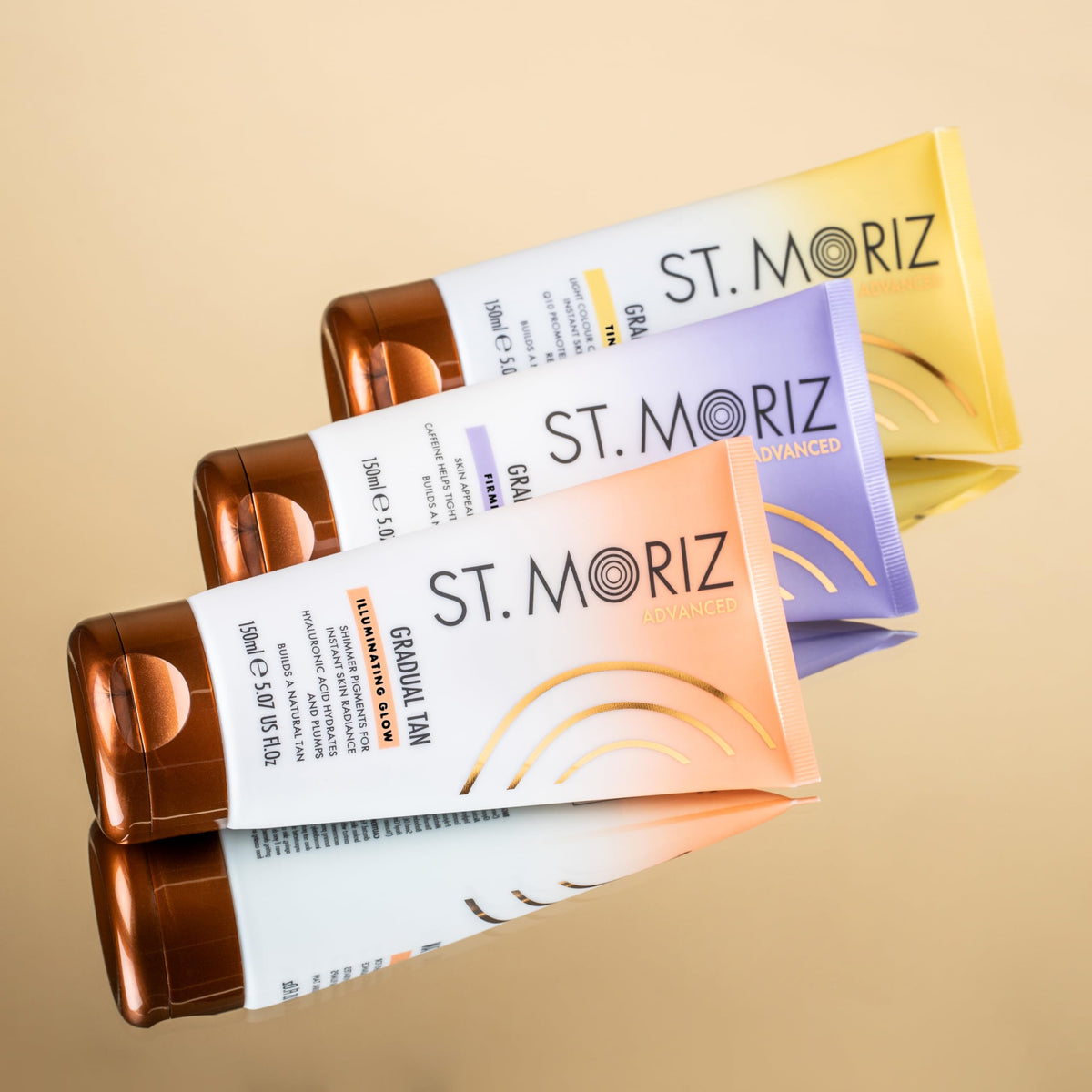 ‎ST. MORIZ St. Moriz Advanced Firming Gradual Tanning Lotion | Hydrating Gradual Tan Moisturiser with Caffeine to Help Firm & Tighten Skin | Builds up a Natural Glow in 1 to 3 Applications | Vegan | 150ml