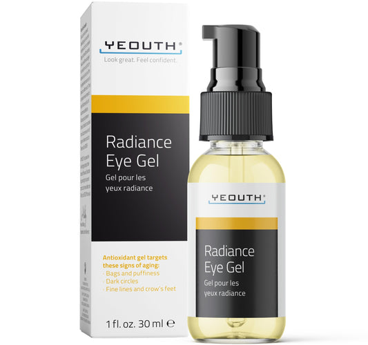 YEOUTH Under Eye Gel with Hyaluronic Acid, Targets The Appearance of Puffiness, Dark Circles & Under Eye Bags, Revitalizing Hydrating Skincare 30ml
