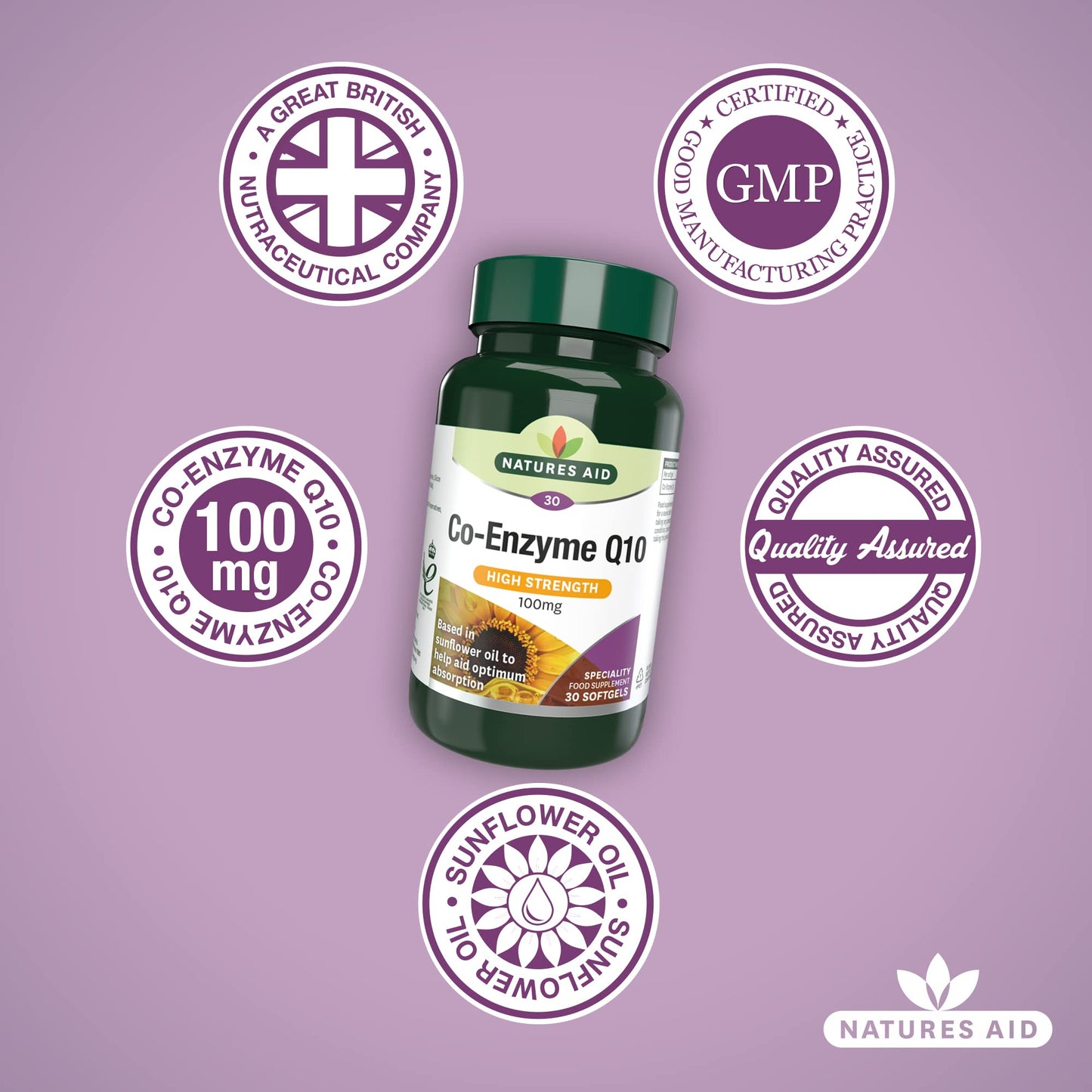 natures aid Natures Aid Co-Q-10 100mg Capsules | 1 x 30s