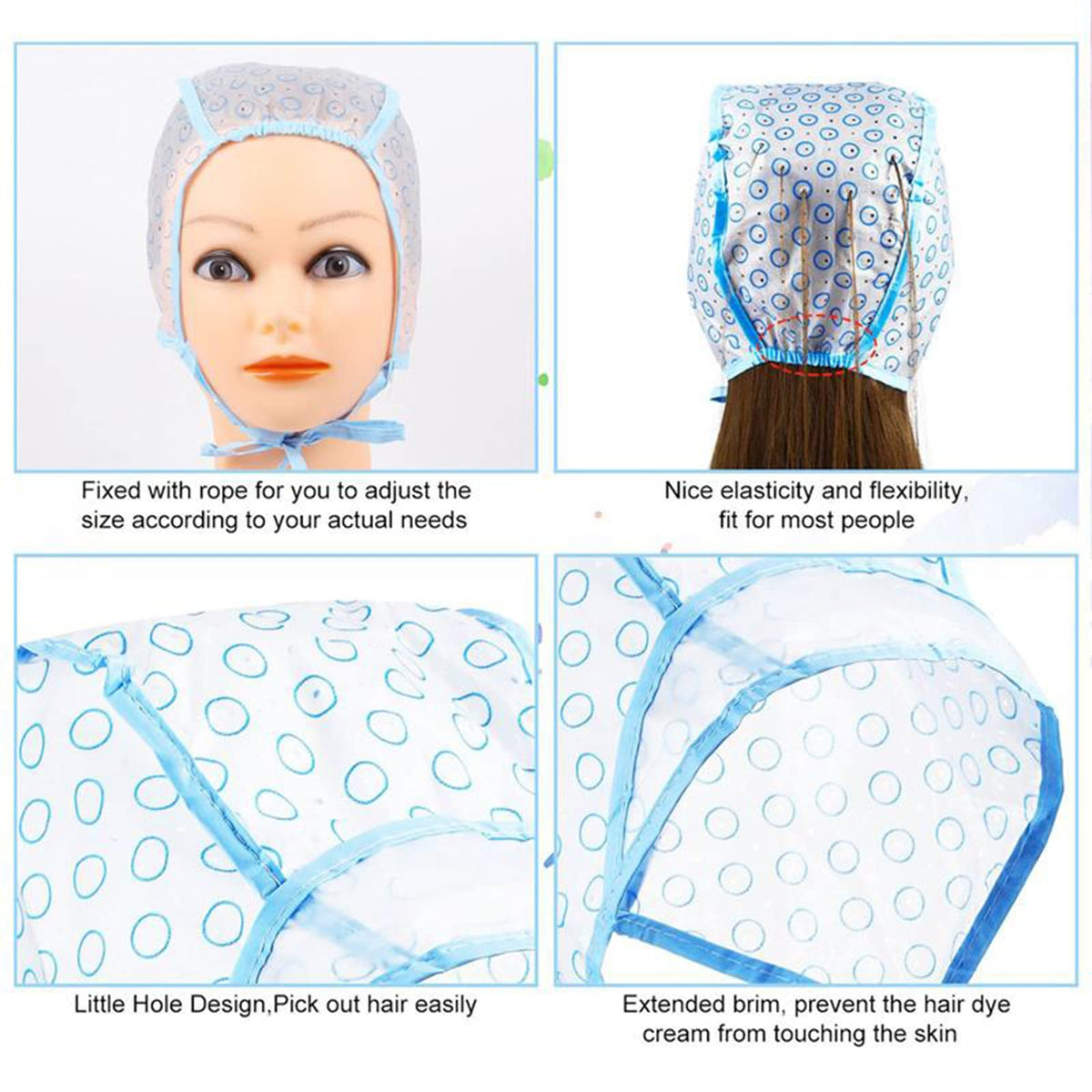 Roontin Hair Highlighting Kit Disposable Highlight Cap Coloring Dye Tool Set for DIY Salon Hair Dye Tools, Colouring Tools & Accessories