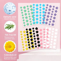 AWAVM Acne Pimple Patch, 7 Colors 196 Dots Star Pimple Patches with Case, Hydrocolloid Acne Pimple Patches for Face Cute Patches Pimple Stickers Acne Dots