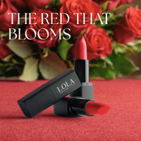 Lola Make Up by Perse LOLA Make Up by Perse Intense Colour Lipstick – Glossy Finish, Full Coverage, Ultra-Rich Pigments, Creamy Hydrating Formula, Infused With Vitamins E & C, Vegan & Cruelty-Free – 004-Blossom Red