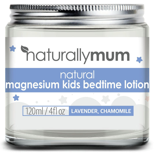 NaturallyMum Kids Magnesium Bedtime Lotion for Better Sleep | All-Natural Sleeping Aid for Children | Alternative to Melatonin | Lavender & Chamomile Essential Oil | 120ml