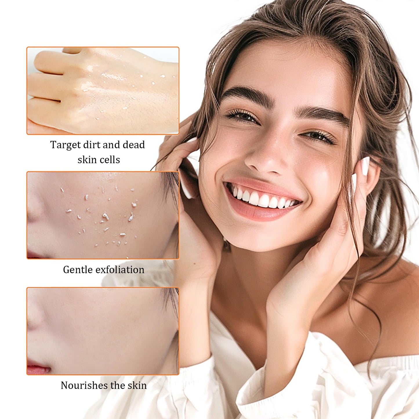 FresFresi Vitamin C Orange Face Exfoliator Gel - Deep Exfoliating Scrub for Brightening, Smoothing & Radiant Skin - A gentle and effective cleanser to soften dead skin