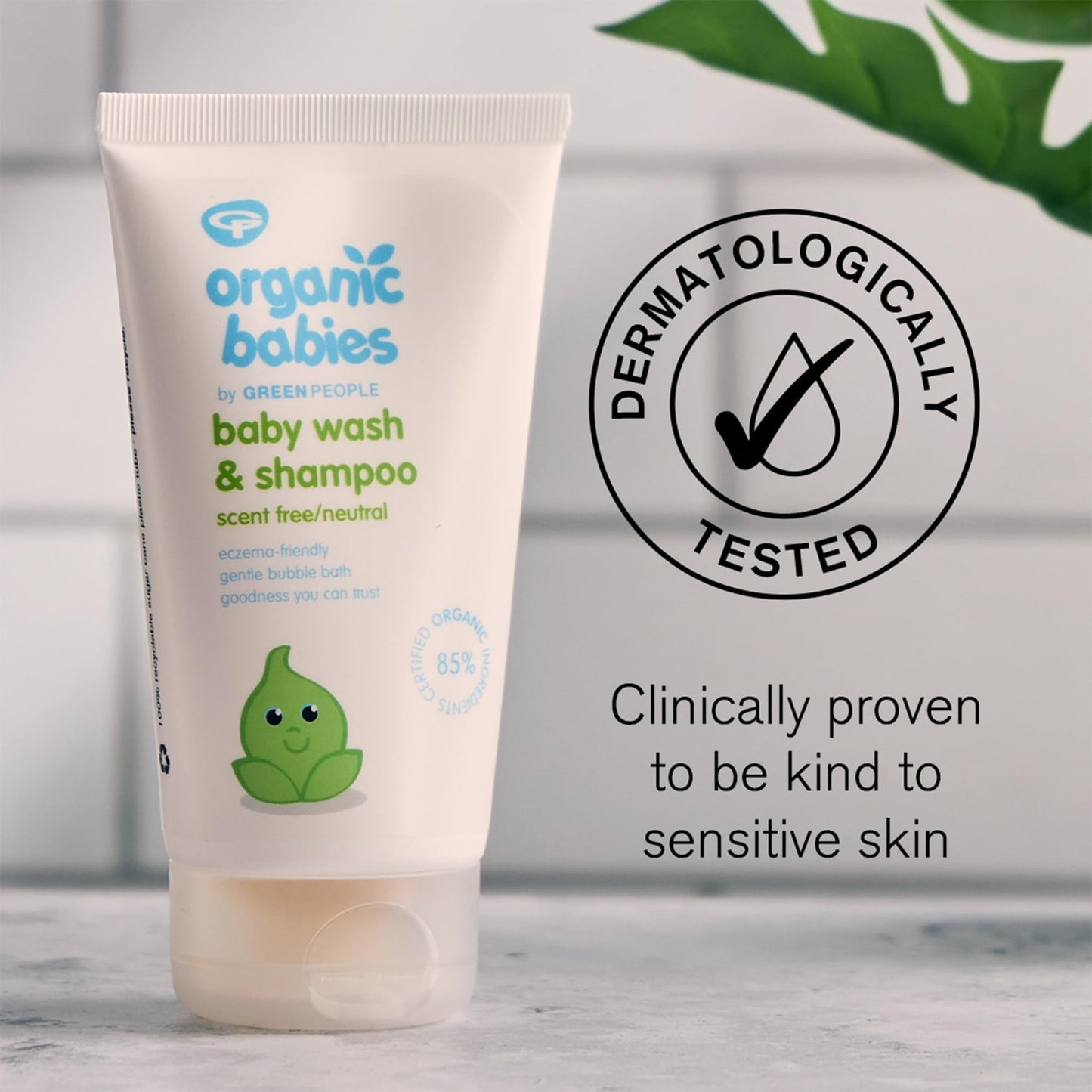 Green People Organic Babies Baby Wash & Shampoo - Fragrance Free - Vegan, Organic & Cruelty Free, 150ml