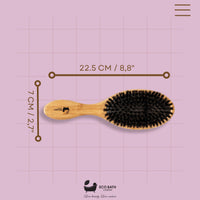 Eco Bath London Bamboo Hair Brush with Boar Bristles - Eco-Friendly Detangling Hairbrush for All Hair Types, Suitable for Women, Men, and Kids