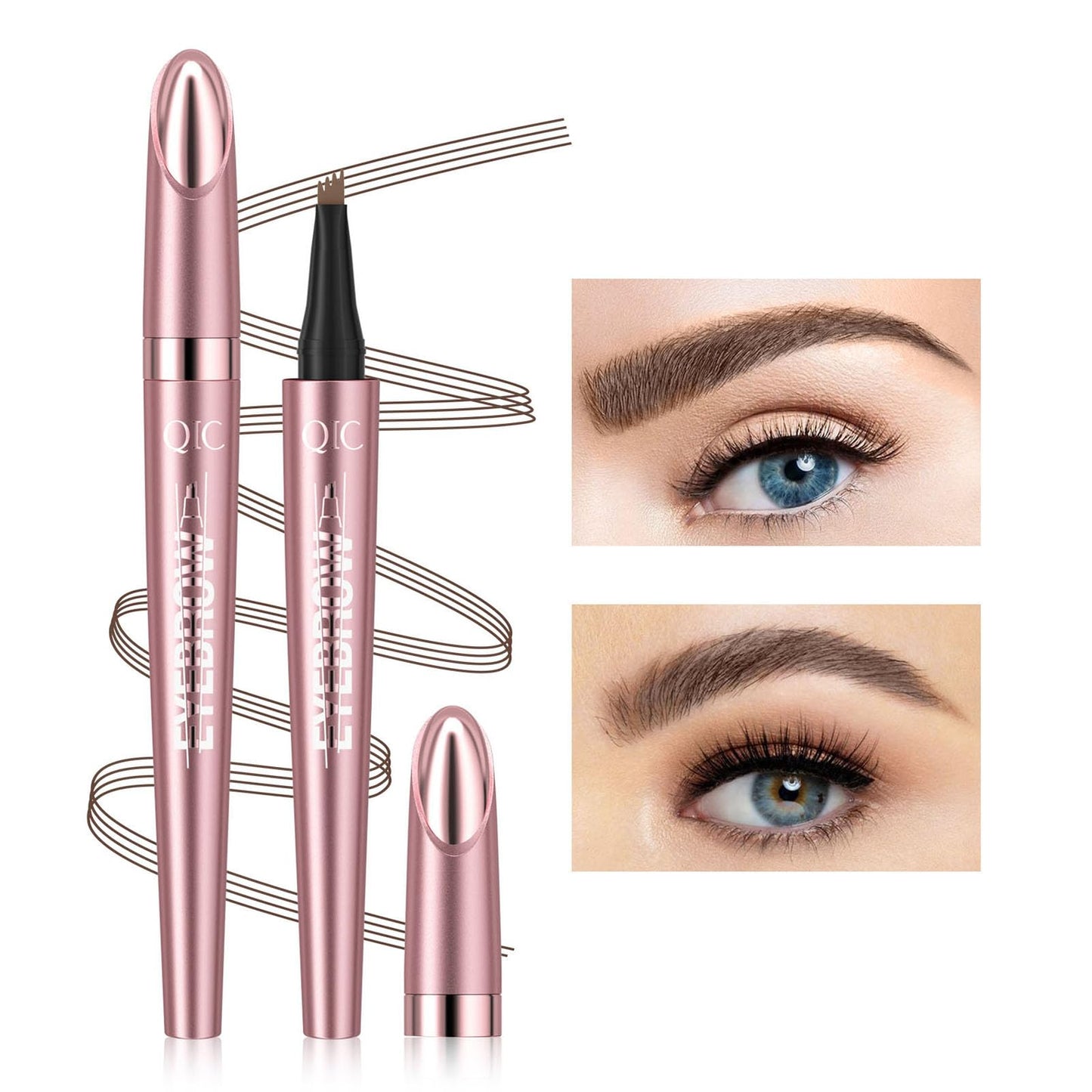 Anifer (01 Light brown) microblading eyebrow pencil,eyebrow pencil hair drawing,eyebrow pencil with fork tip,eyebrow pencil microblading effect,waterproof eyebrow pencil