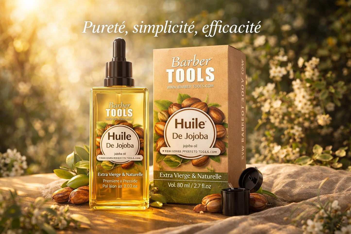 BARBER TOOLS Jojoba Oil | 100% Pure, Natural & Cold Pressed | Face, Body, Hair, Beard, Nails | (80 ml)