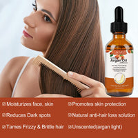 Beyond Happy Moroccan Argan Oil for Hair & Skincare, 60ml Natural Vegan Oil For Scalpcare & Fuller Healthier Hair - Natural Oil For Men & Women (Moroccan Argan Oil)