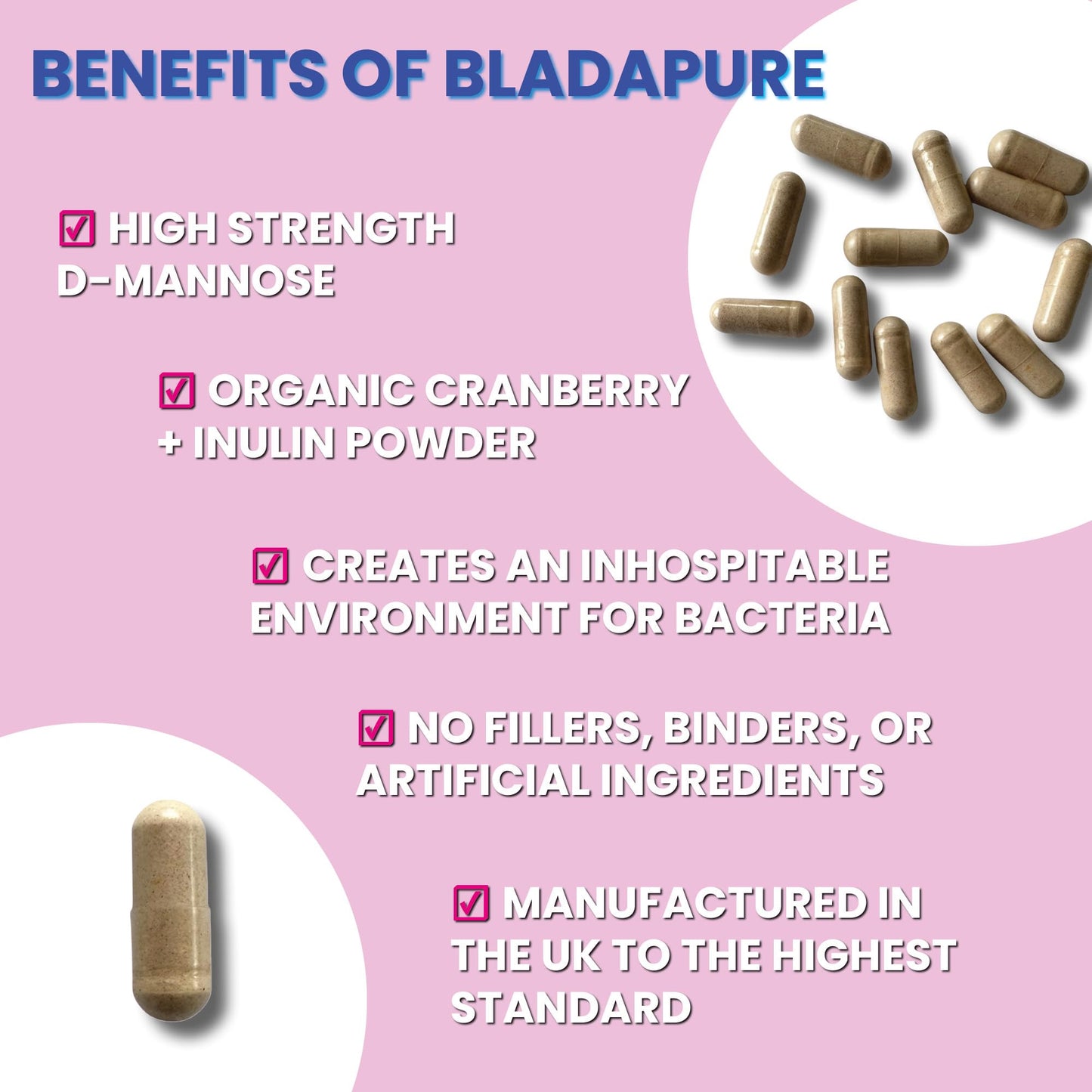 Bladapure D Mannose High Strength 120 Capsules Value Pack