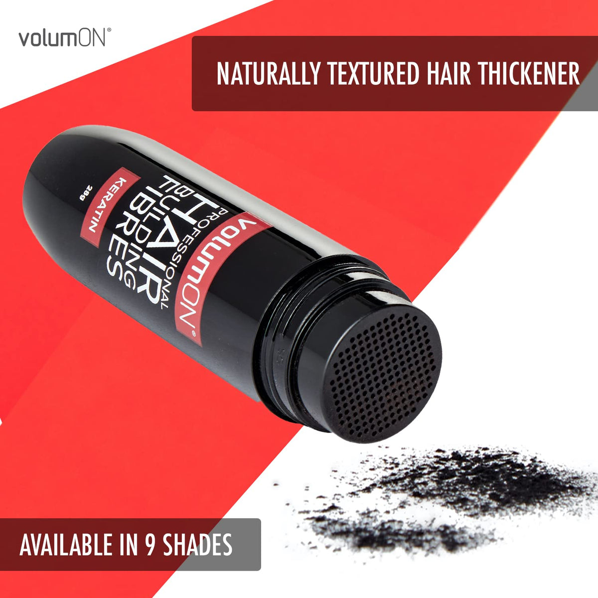 Volumon Hair Fibres VOLUMON Keratin Hair Building Fibres for Thinning Hair - Instantly Conceals Thinning Areas for Fuller Thicker Hair - For Men & Women 28g PLUS Hairline Optimiser & Applicator (Medium Brown)