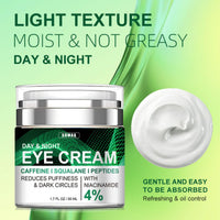 QIEEUMIN Caffeine Eye Cream for Dark Circles and Puffy Eyes with 4% Niacinamide Anti-Aging Collagen Eye Cream for Wrinkles Deeply Nourishing Skin Tightening 50ml