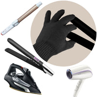 FOHOLA 1 Pcs Professional Heat Resistant Gloves for Hair Styling, Heat Proof Gloves, Heat Protection Gloves for Curling Wand (1 Pcs, Black)