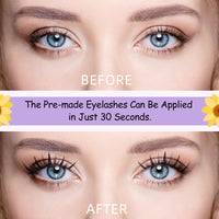 BelleQiana B&Q Clusters Lash Kit Sunflower Lash Extension Kit No lash Map Natural LASH Clusters Individual with Invisible Band Eyelash Extension kit C Curl LASH with Bond and Seal (LRTZ-Sunflower)