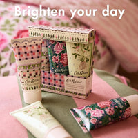 Heathcote & Ivory Cath Kidston Hand Creams 30ml x3, 3 Fragrances, Hand Moisturiser, Fits in Pocket, Handbag, Backpack or Toiletry Bag, Beauty Gift For Her, Travel Size, Vegan and Cruelty Friendly